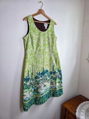 Vintage Y2K Kari New York Venice Scenic Dress